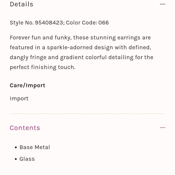 New FP Zsa Zsa Dangle Earrings – Golden Rays Multi Strand Rhinestone - Picture 3 of 9